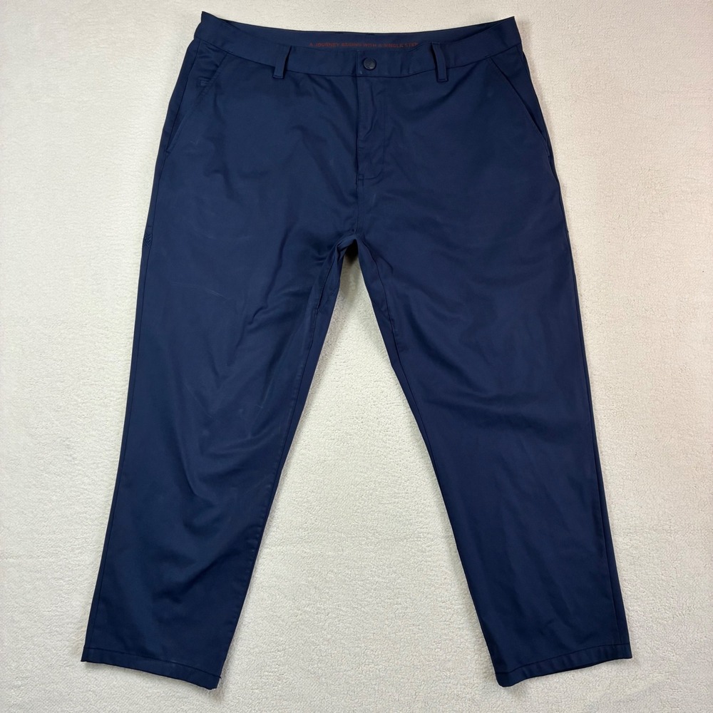 Rhone Commuter Slim Chino Pants Mens 38x26 Blue Performance Casual Crop Stretch‎